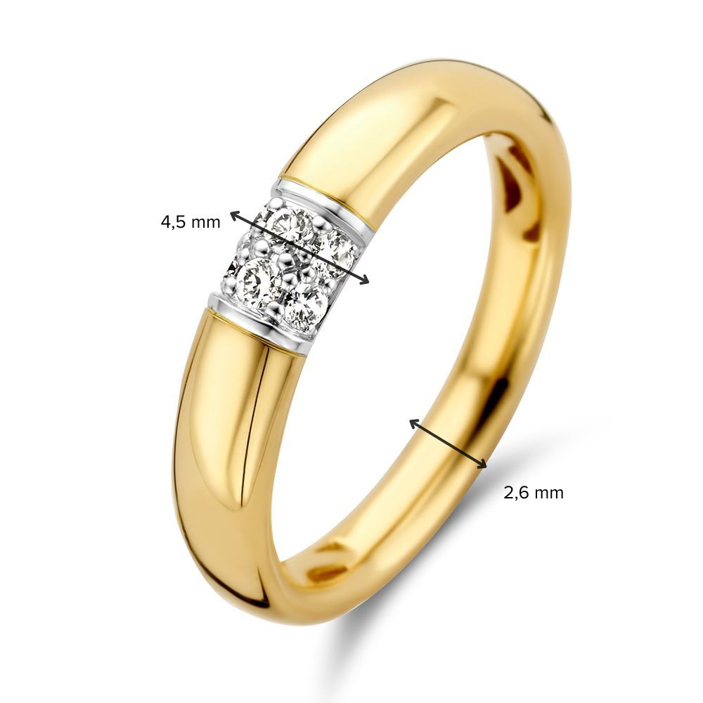 Anello bicolore con brillanti 0,16 ct.