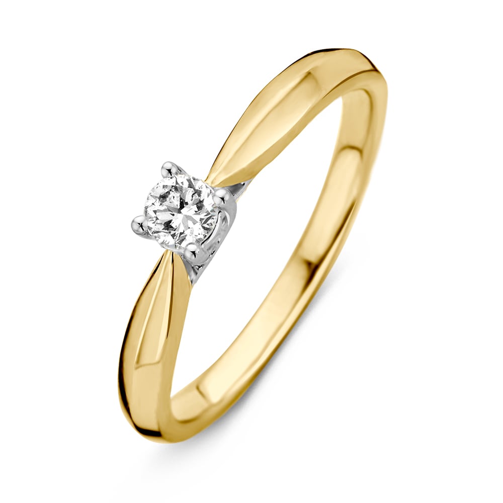 Anello bicolore elegante in oro con diamanti da 0,19 ct.