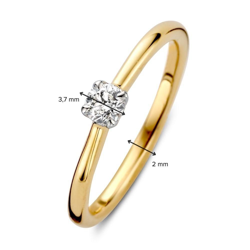 Anello Solitario Bicolor in Oro con Brillante – 0.20 Carati
