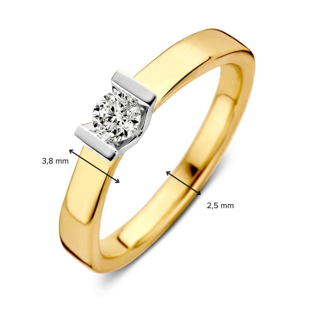 Anello in Oro Bicolore con Brillante - 0,20 Carati