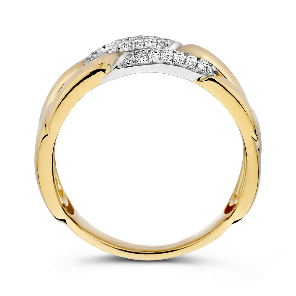 Anello Bicolore in Oro con Brillante – 0.20 Carati