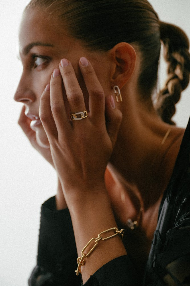 Anello Bicolore in Oro con Brillante – 0.20 Carati