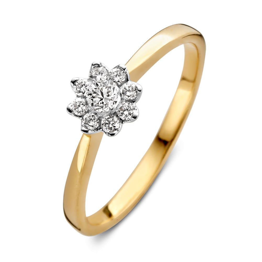 Anello bicolore elegante con diamanti brillanti – 0,21 ct.