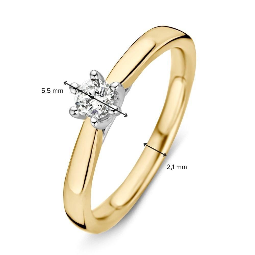 Anello Bicolore in Oro Giallo e Bianco con Diamante – 0,24 ct
