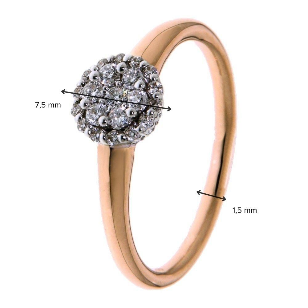Anello Bicolore in Oro Bianco e Rosa con Brillante da 0,25 Carati