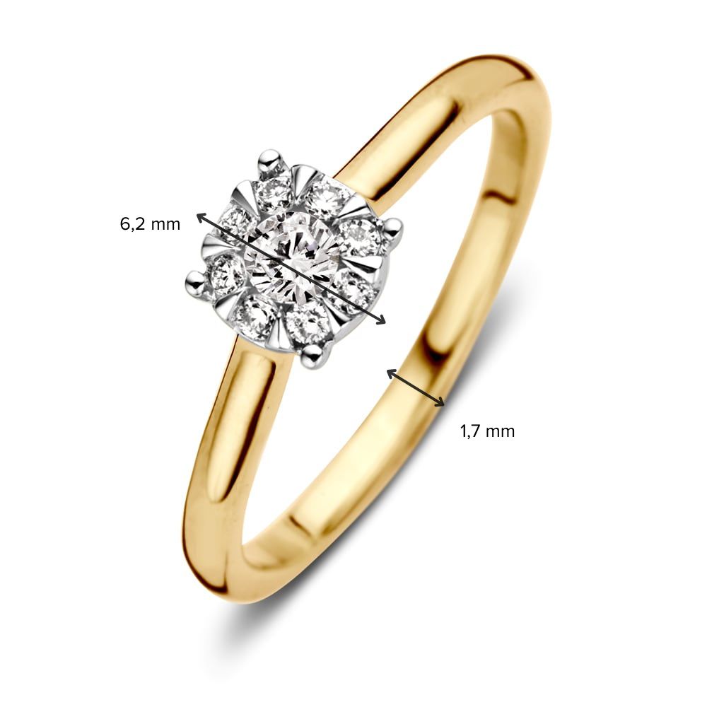 Anello Entourage in Oro Bicolore con Diamante - 0,25 Carati