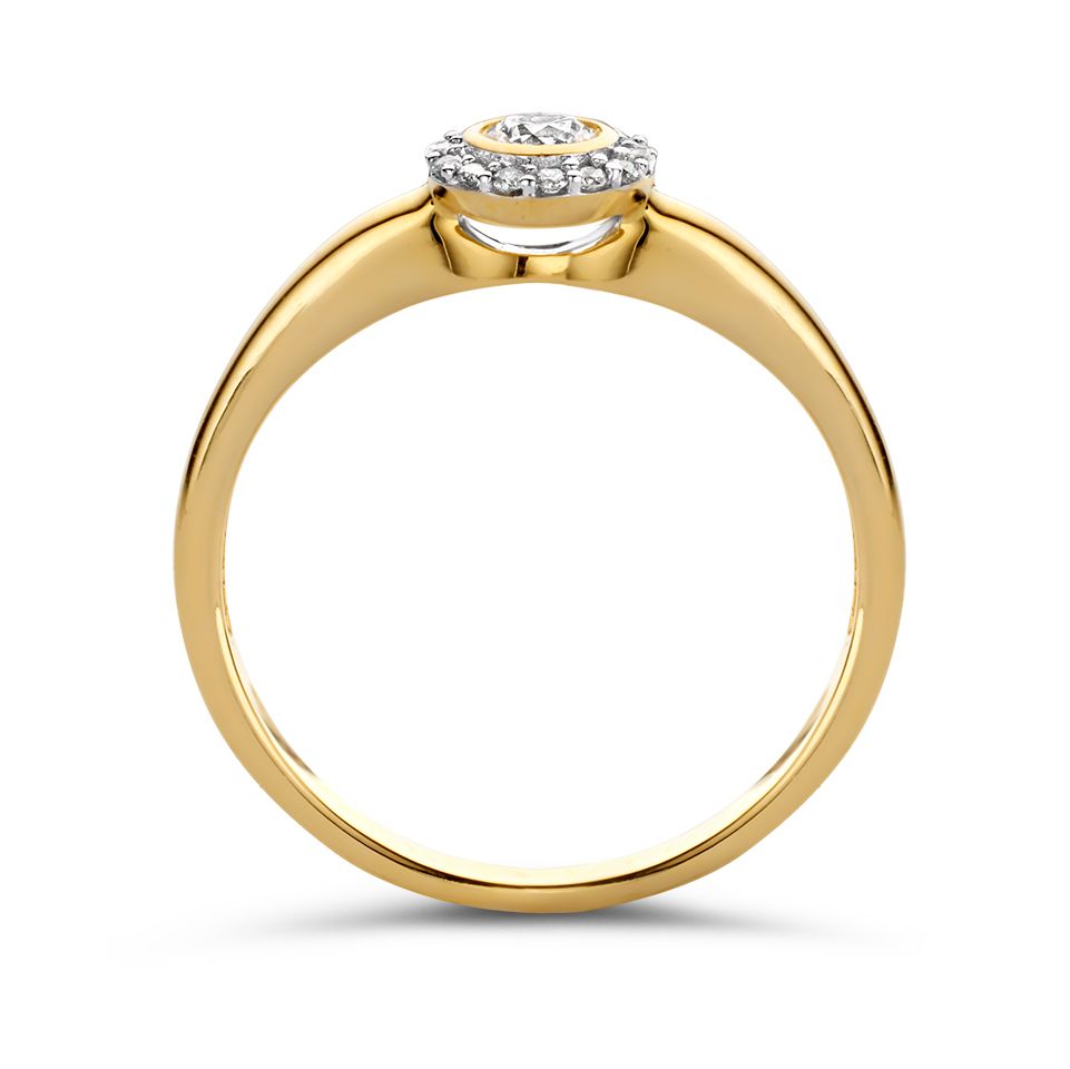 Elegante Anello Entourage in Oro Giallo con Diamanti – 0,26 Carati