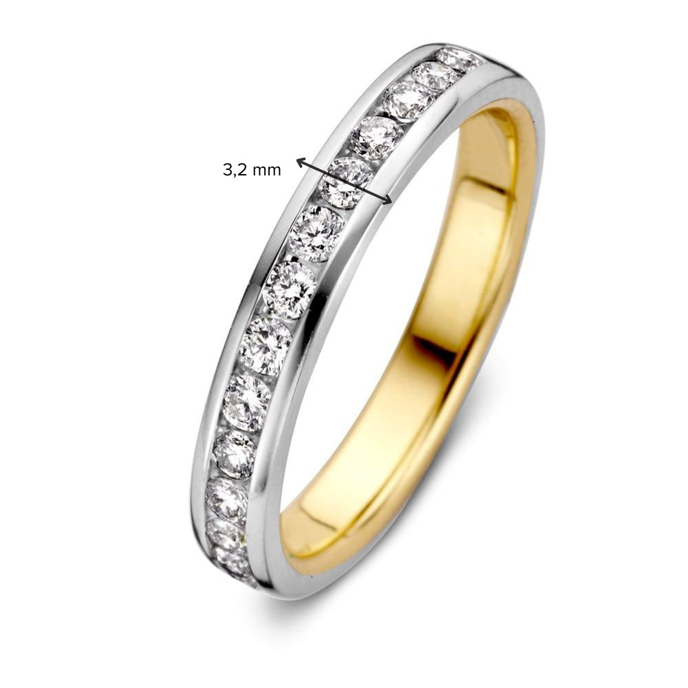 Anello Bicolore in Oro Bianco e Giallo con Diamante Brillante – 0.32 ct