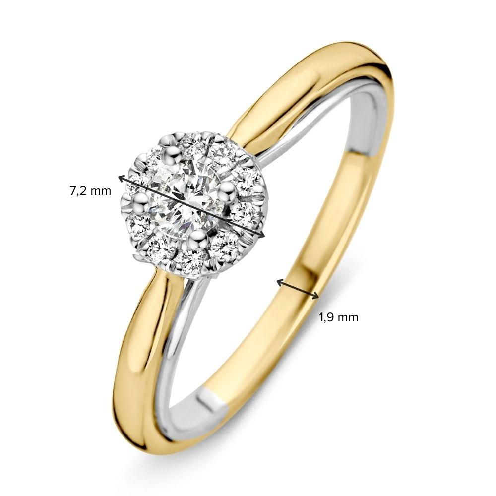 Anello Bicolore con Diamante Brillante 0,33 crt.
