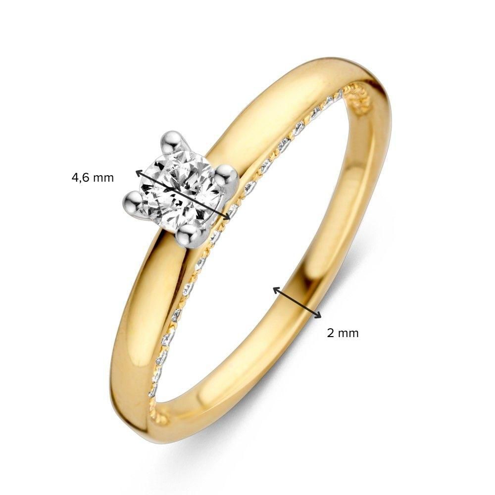 Anello bicolore brillante 0.44 crt.