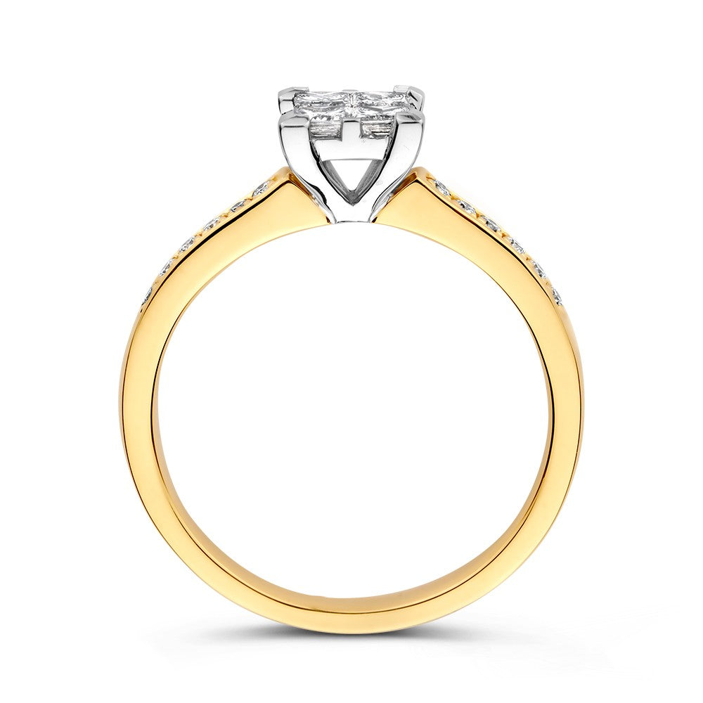 Anello bicolore brillante 0.50 crt.
