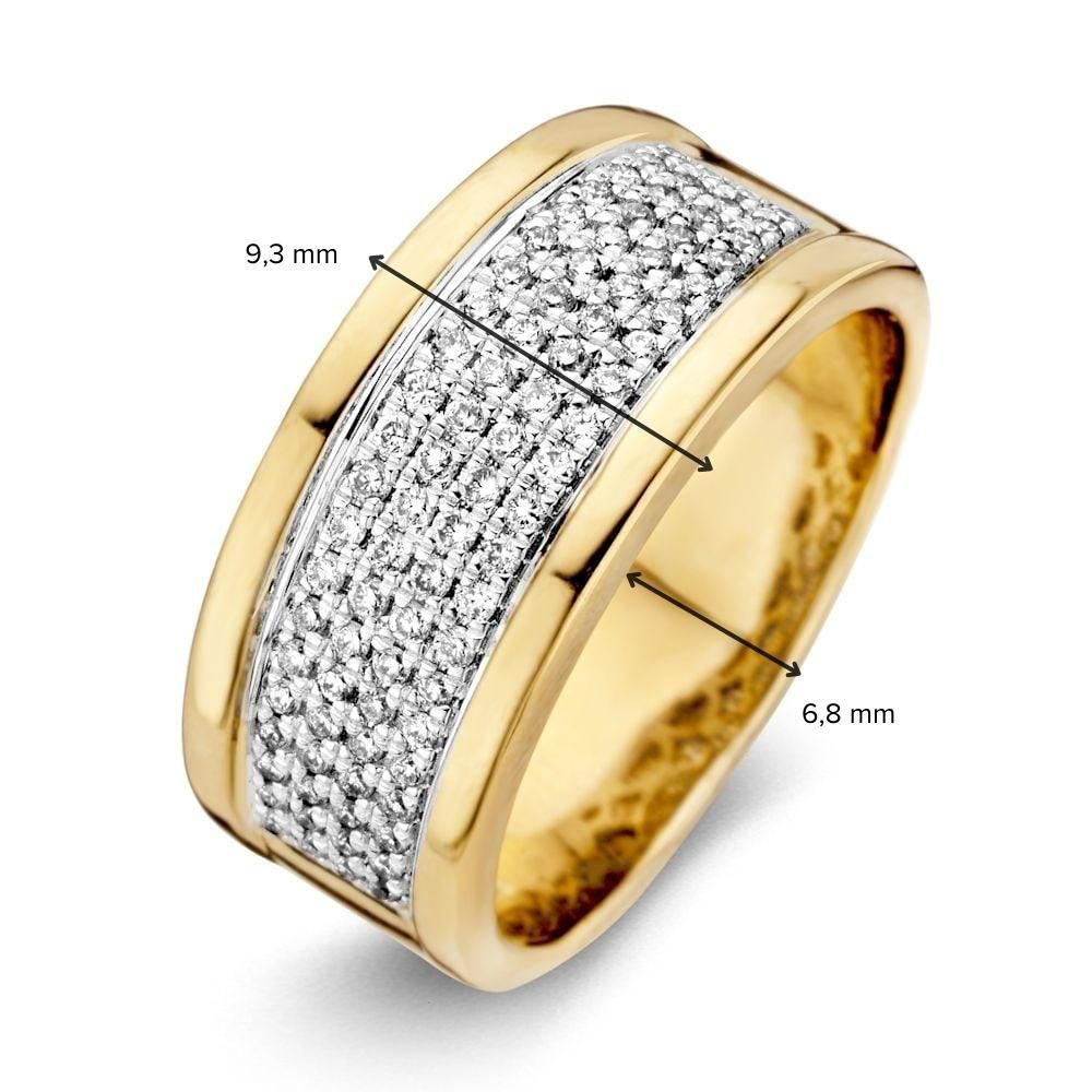 Anello da Donna Bicolore in Oro Giallo e Bianco con Diamante (0.51 crt) – 14 Carati