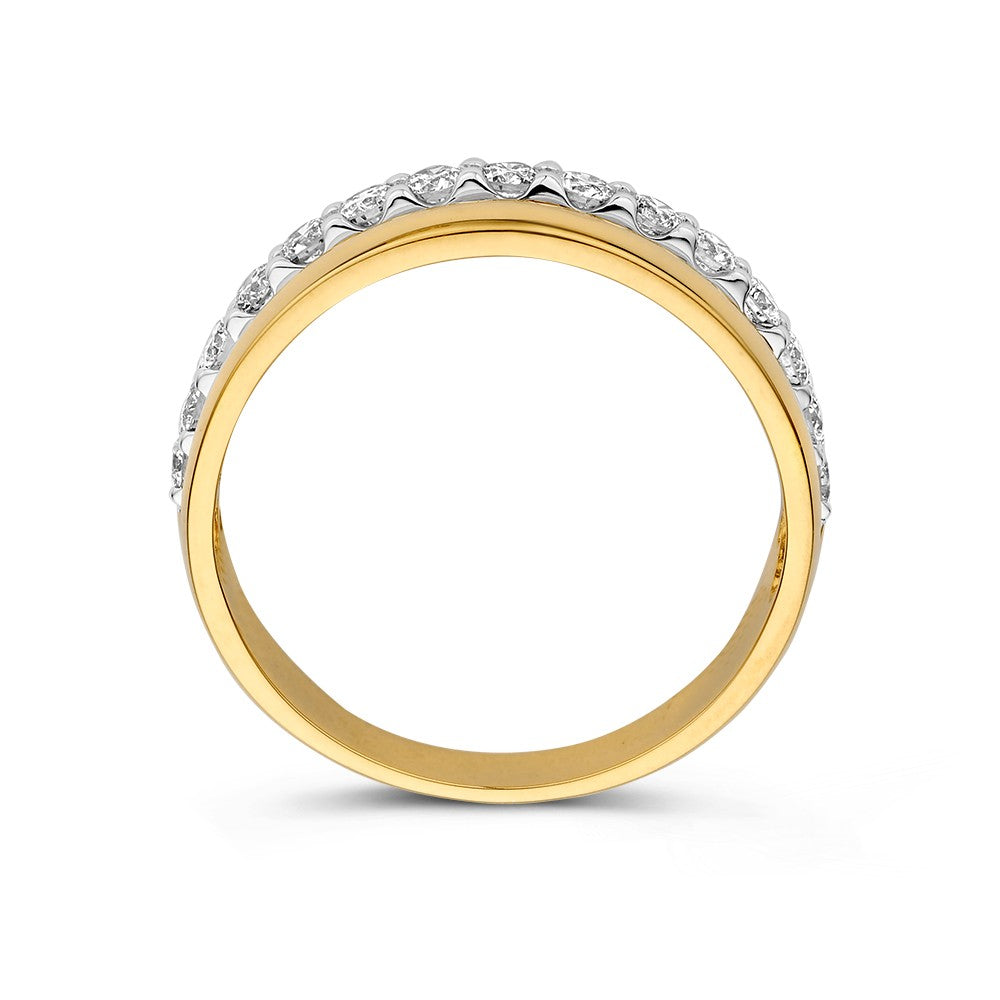 Anello bicolore brillante 0.58 crt.