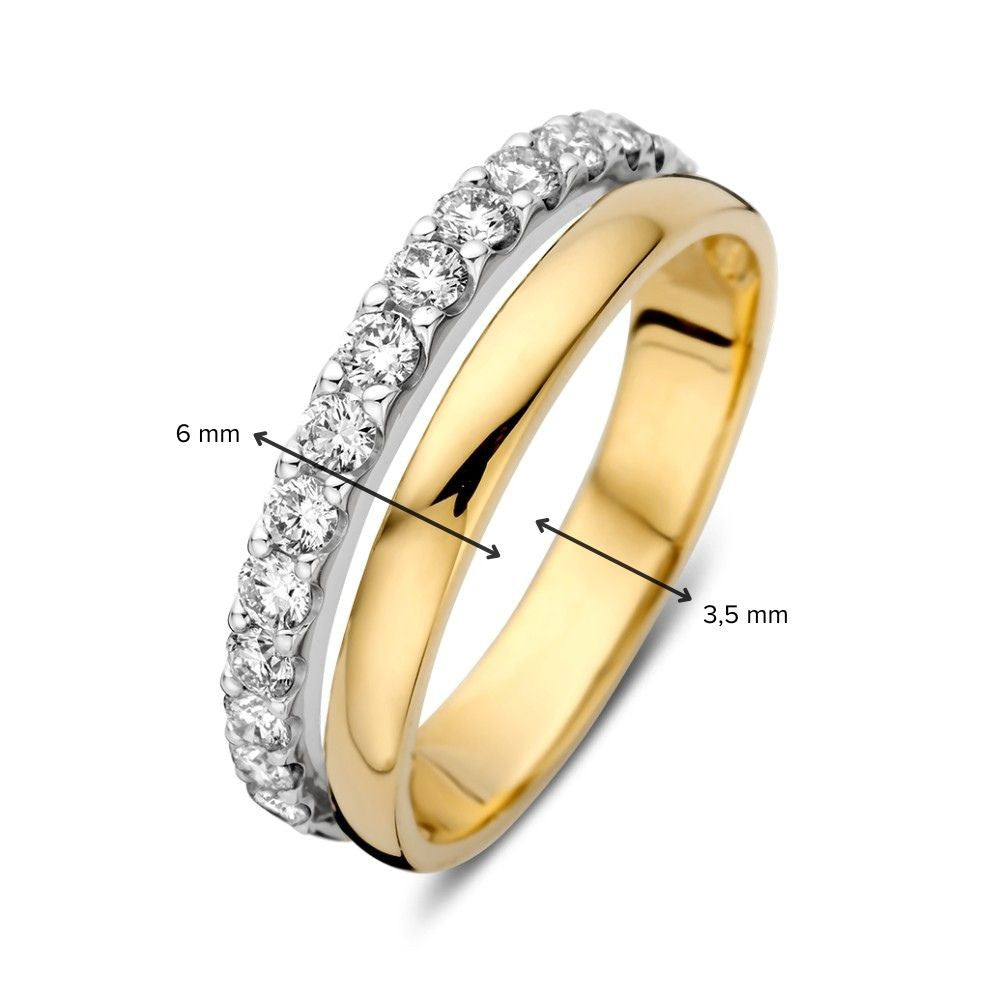 Anello bicolore brillante 0.58 crt.