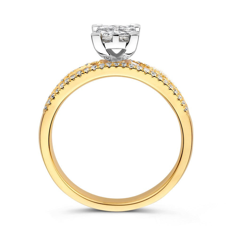 Anello bicolore con brillanti 0,94 ct.