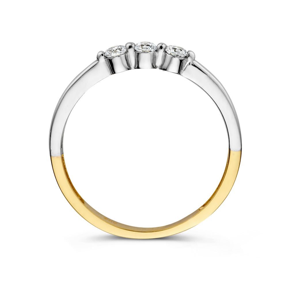 Anello bicolore zirconia