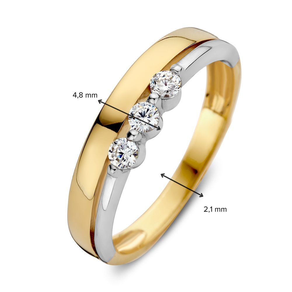 Anello bicolore zirconia