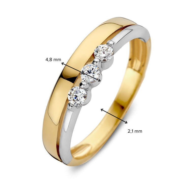 Ring bicolor zirkonia