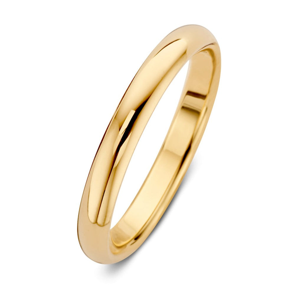 Anello in oro giallo lucido di 3 mm di larghezza.