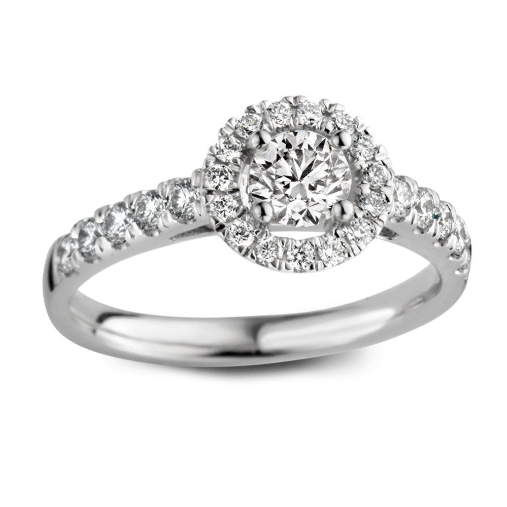 Ring Emma royal 1,00 crt. witgoud
