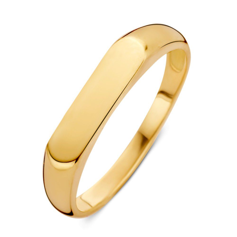 anello in oro giallo lucido con design semplice e lineare