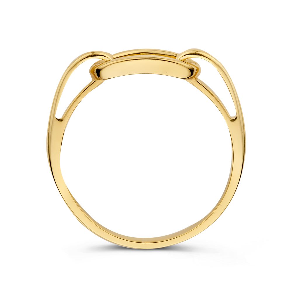 Anello in Oro Giallo con Maglie Collegate – Elegante e Senza Tempo