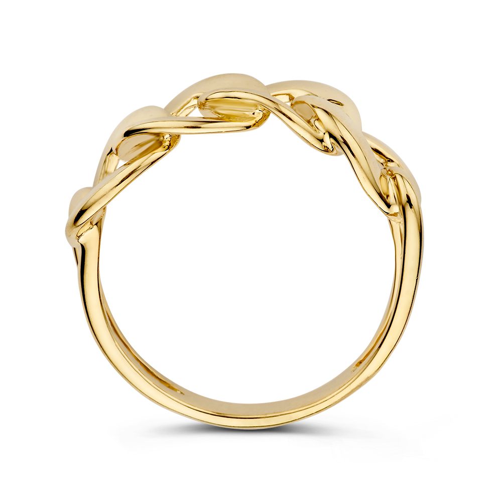 Anello a Catena in Oro Giallo con Vistose Maglie Groumette – Lusso Senza Tempo
