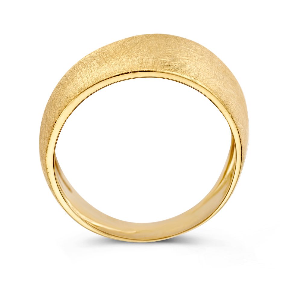 Anello di lusso in oro giallo con fasce a contrasto – 14 Carati, Eyecatcher per Donna