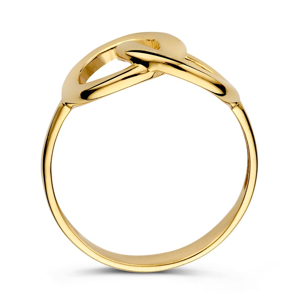 Anello in Oro Giallo con Maglie Collegate – 14 Carati, Stile Minimalista Elegante