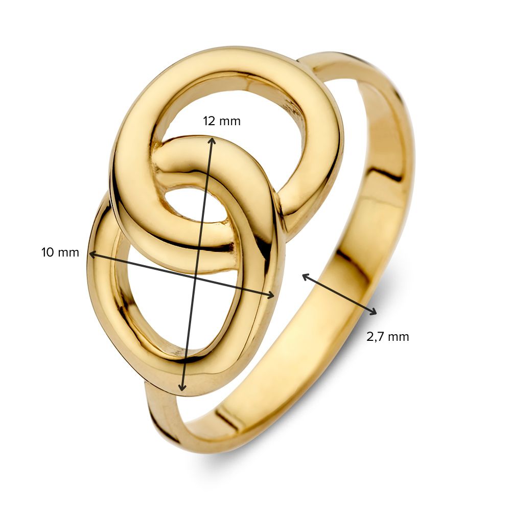 Anello in Oro Giallo con Maglie Collegate – 14 Carati, Stile Minimalista Elegante