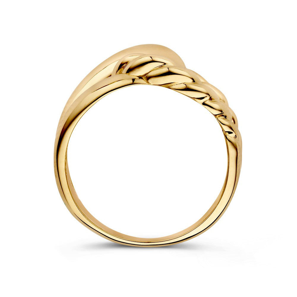 Anello in Oro Giallo con Nodo Attorcigliato – Oro 14kt, Larghezza 12 mm, 3.4 Grammi