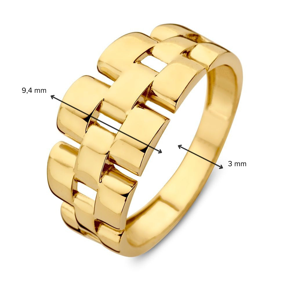 Anello in Oro Giallo con Maglia Rolex – Oro 14 Carati | Van der Kooij