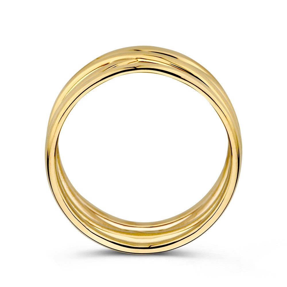 Anello in Oro Giallo con Diverse Fasce d'Oro – Lusso 14 Carati per Donna