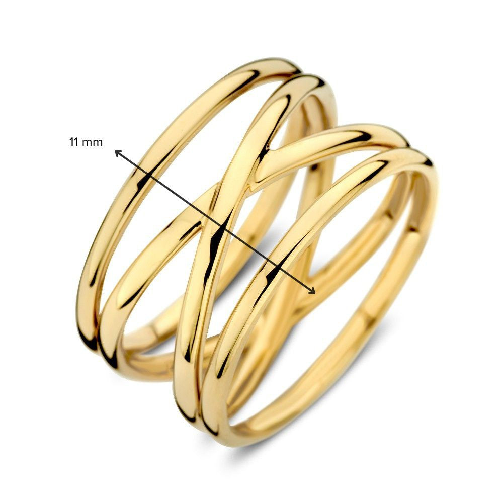 Anello in Oro Giallo con Diverse Fasce d'Oro – Lusso 14 Carati per Donna