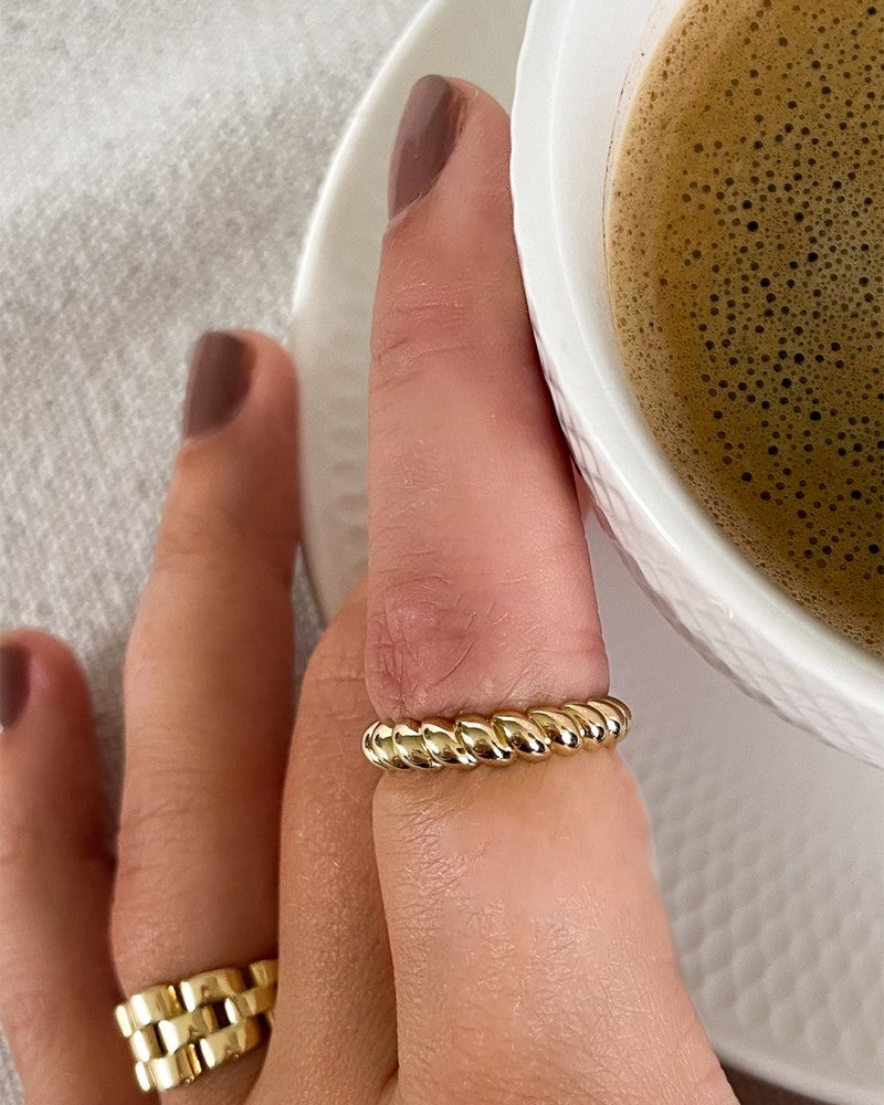 Anello in Oro Giallo con Maglia Rolex – Oro 14 Carati | Van der Kooij