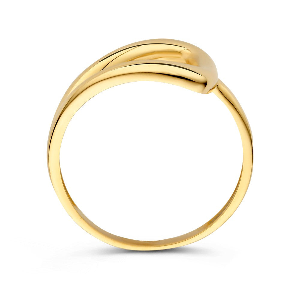 Anello in Oro Giallo con Design Asimmetrico – Oro 14kt, 12 mm di Larghezza, 1.7 Grammi