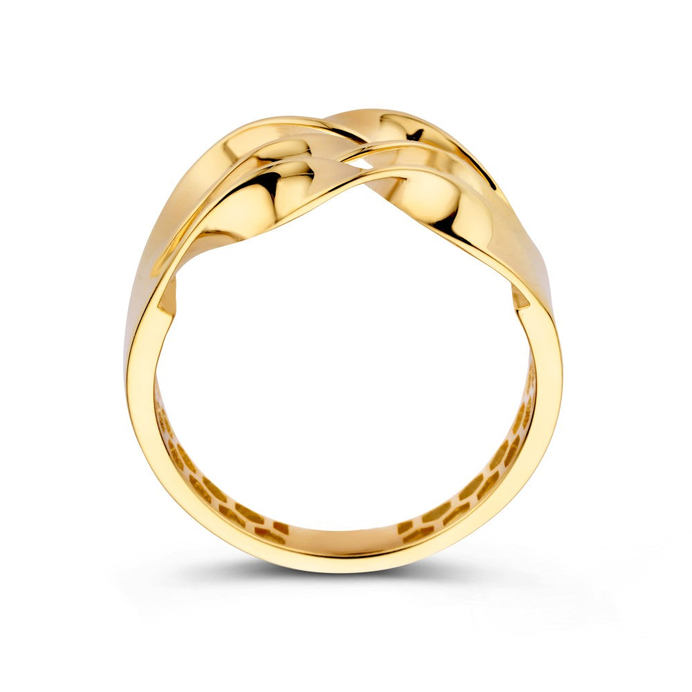 Anello Largo in Oro Giallo con Tre Fasce d'Oro – Una Dichiarazione di Eleganza