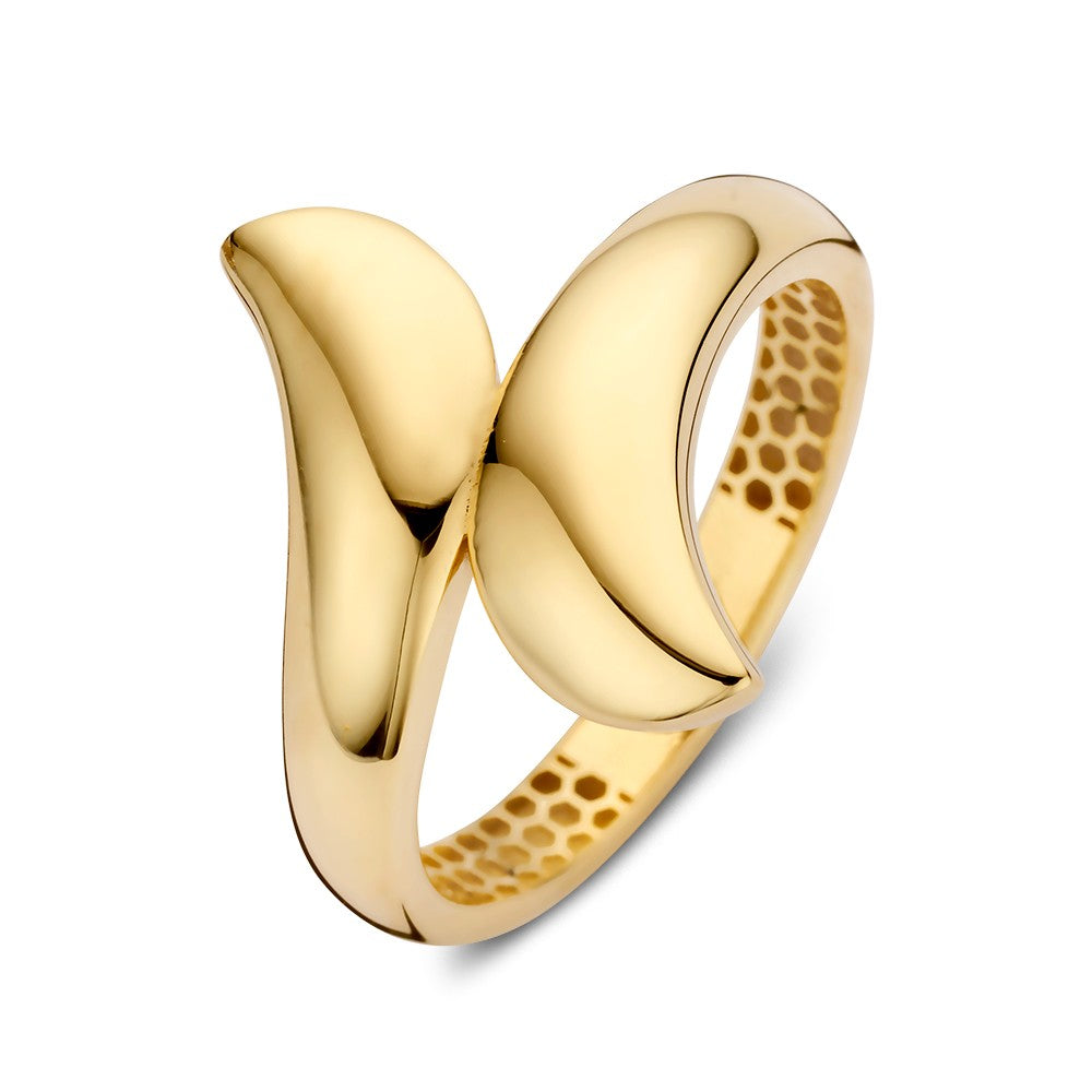 Anello in oro giallo con design giocoso e dettagli raffinati.
