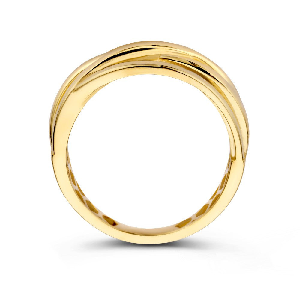 Vivace Anello Crossover con Quattro Fasce in Oro – Uno Statement Sottile ed Elegante