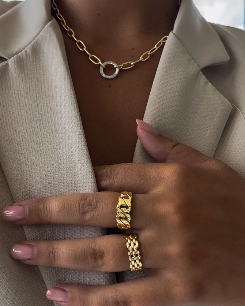 Anello a Catena in Oro Giallo – 14 Carati – Elegante e Senza Tempo – Van der Kooij