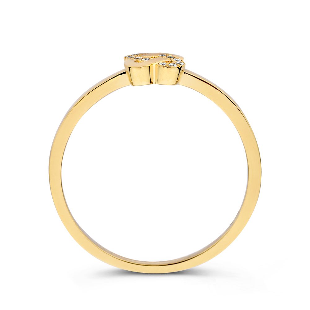 Elegante Anello in Oro Giallo con Design a Nodo e Diamante: Un Gioiello senza Tempo 0.04 ct.