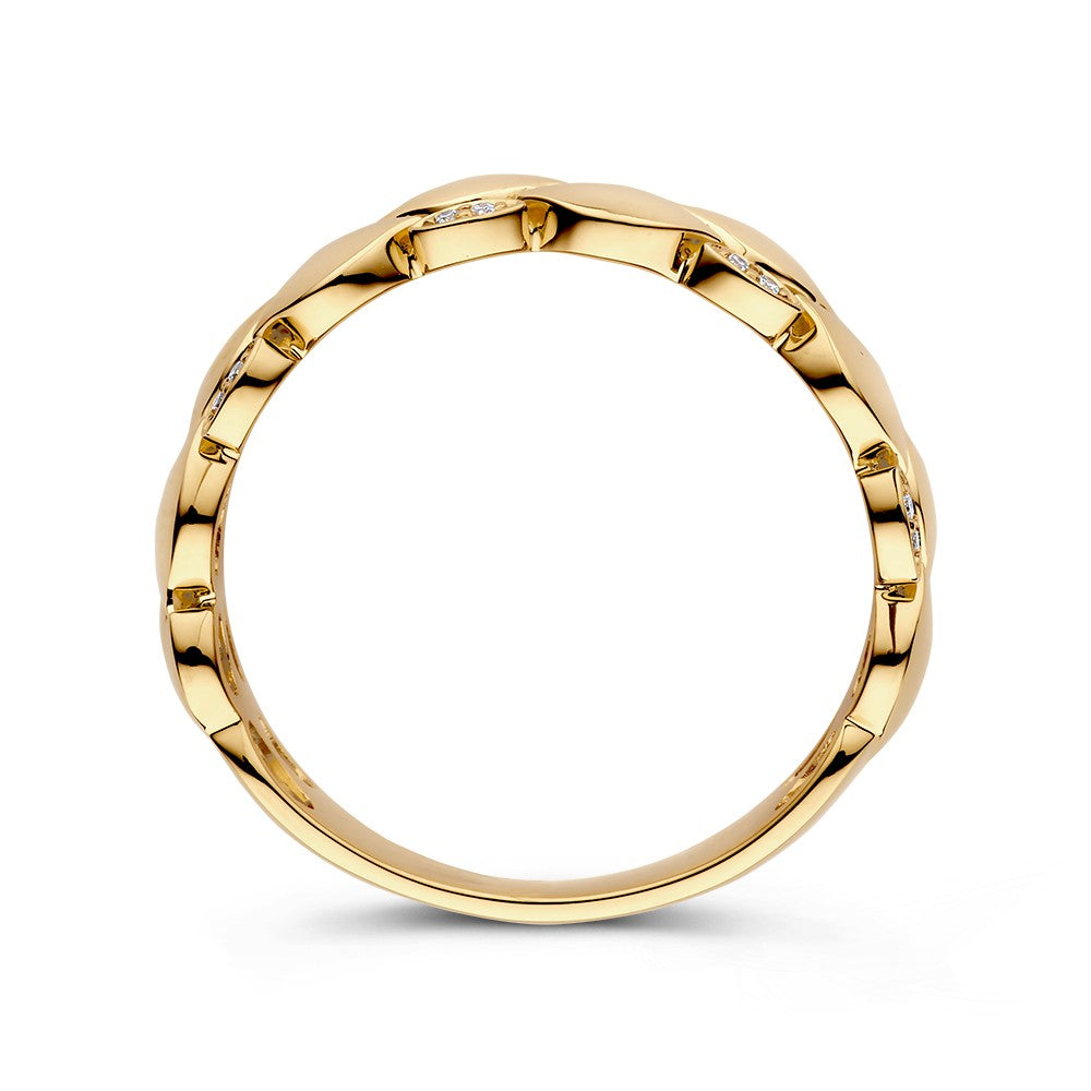 Raffinato anello in oro giallo con diamante accento da 0,04 ct