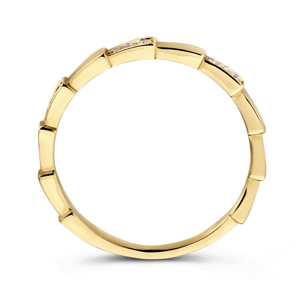 Anello sottile in oro giallo con diamante, parte di un set 0.07 crt.