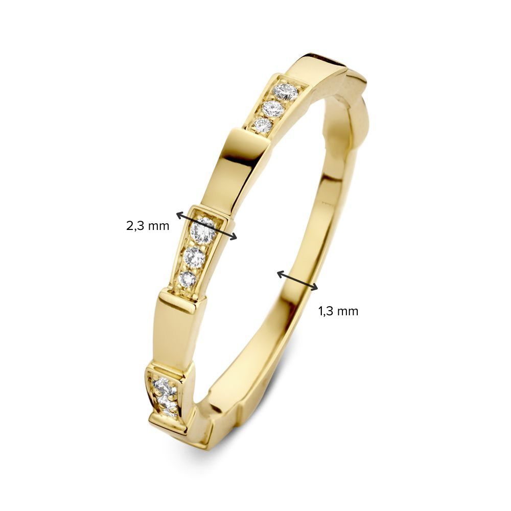 Anello sottile in oro giallo con diamante, parte di un set 0.07 crt.