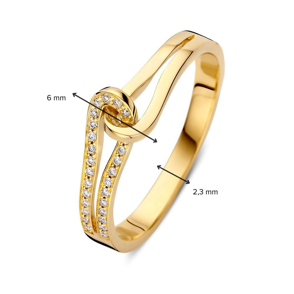 Raffinato Anello in Oro Giallo con Diamante, Lusso Sobrio 0,08 ct.