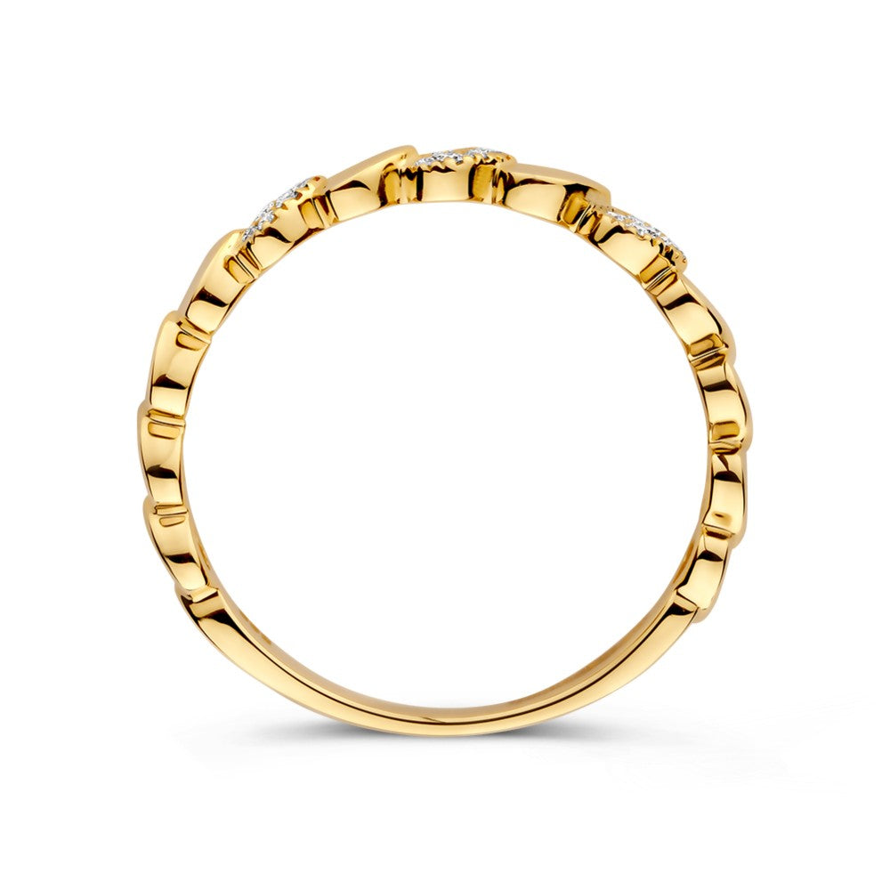 Anello in Oro Giallo con Diamanti – Sobria Eleganza0.09 crt.