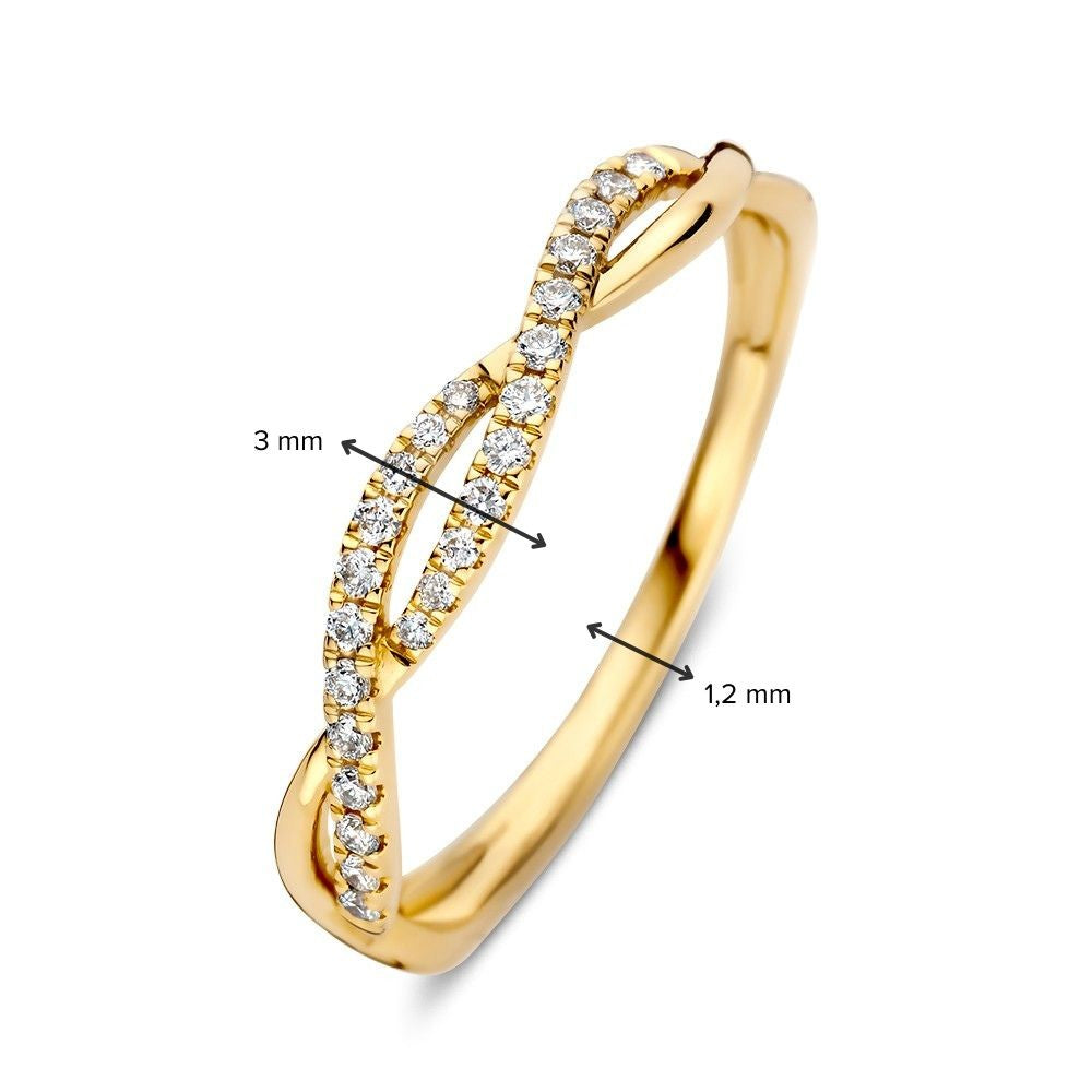 Anello oro giallo brillante 0.13 crt.