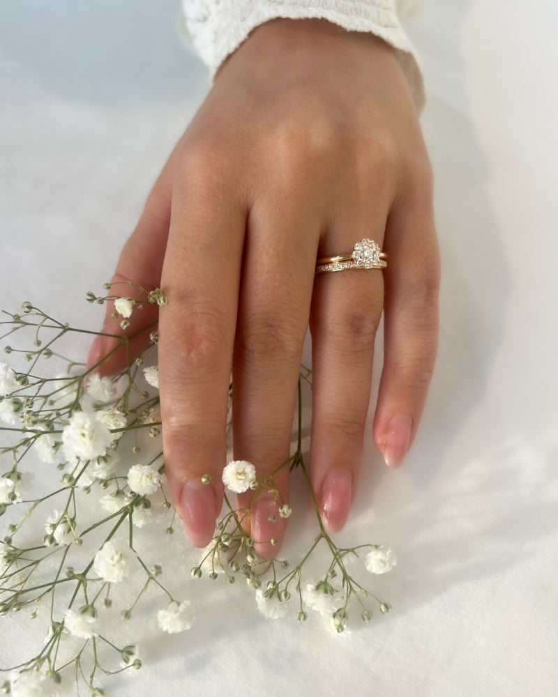 Anello da donna in oro giallo con diamante taglio brillante da 0,17 carati – oro 14 carati, qualità H/SI-1 – Spedizione gratuita