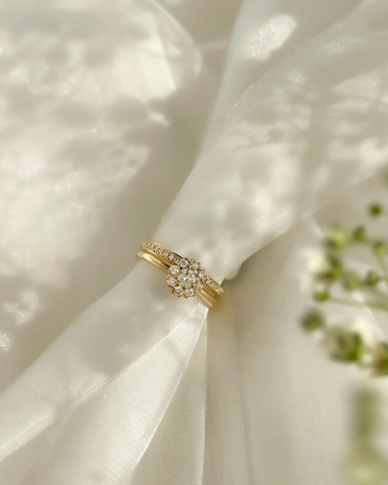 Anello da donna in oro giallo con diamante taglio brillante da 0,17 carati – oro 14 carati, qualità H/SI-1 – Spedizione gratuita