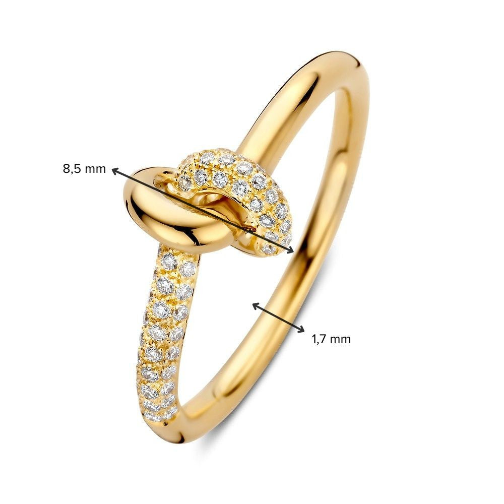 Elegante Anello in Oro Giallo con Diamante Splendente 0.21 crt.